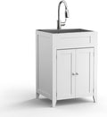 White 24" Laundry Sink Cabinet