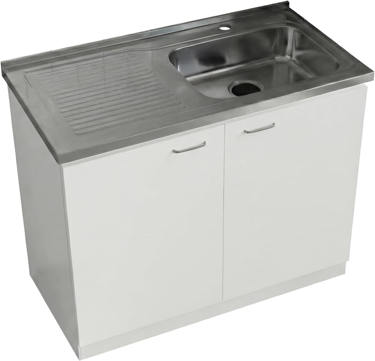 39" White Aluminum Top Utility Sink Cabinet