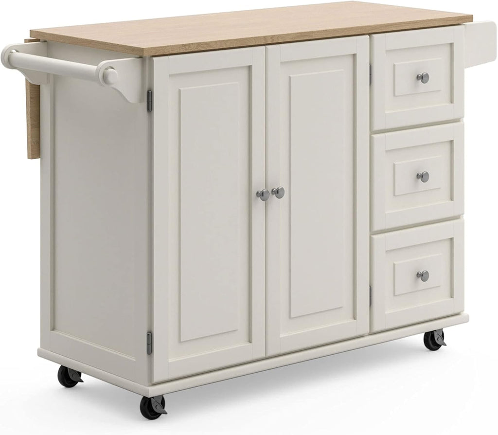 Off-White Rolling Kitchen Island