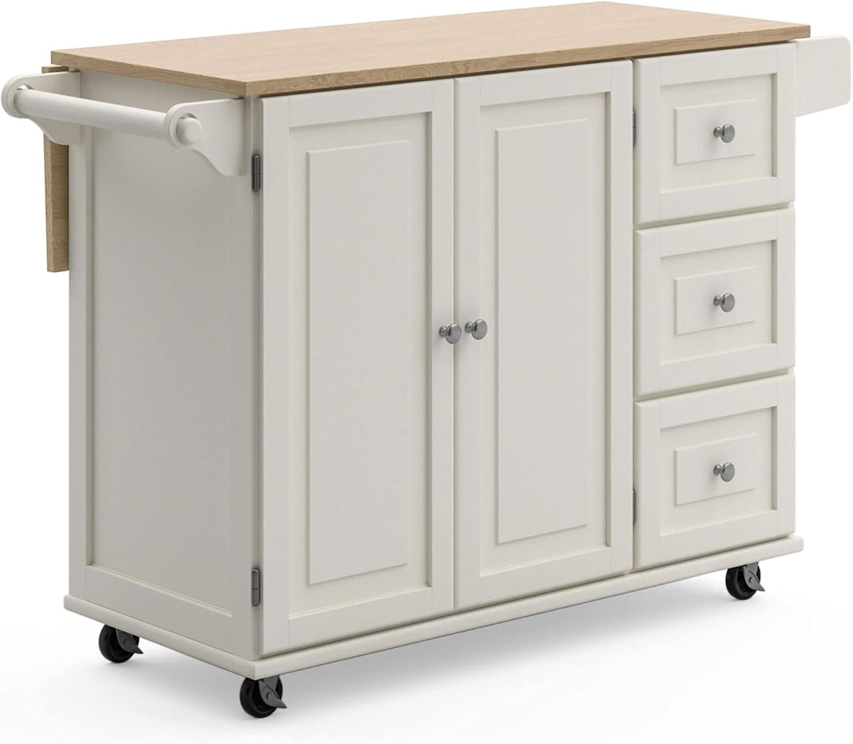 Off-White Rolling Kitchen Island