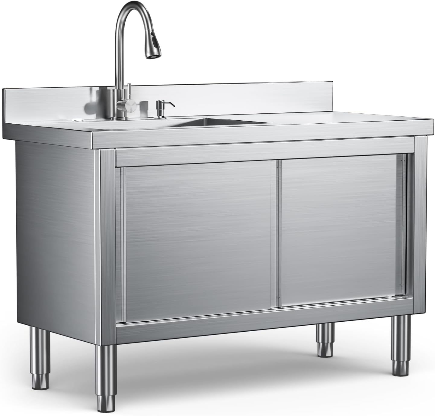 47" Stainless Steel Freestanding Laundry Sink Cabinet