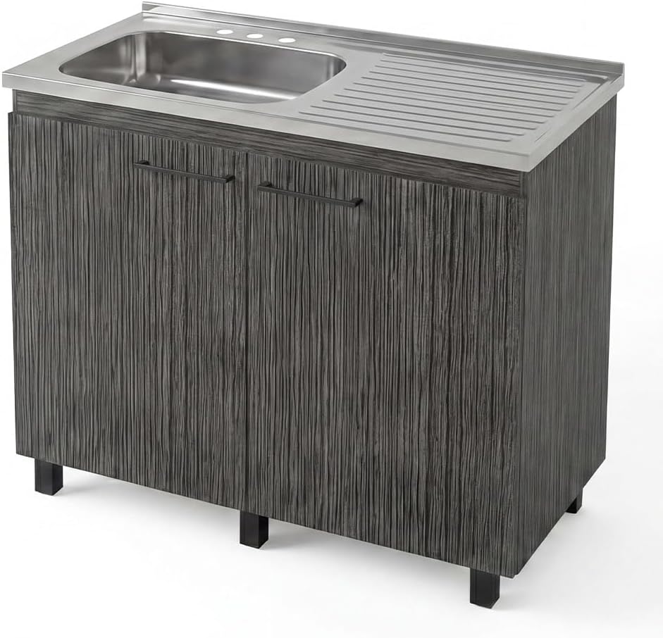 39.4" Stainless Steel Utility Sink Cabinet