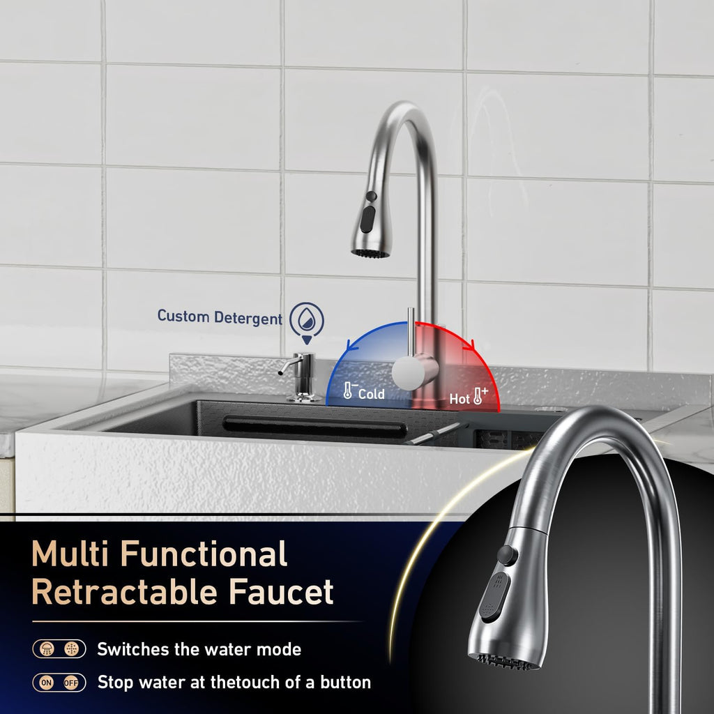 26" Stainless Steel Laundry Sink Cabinet