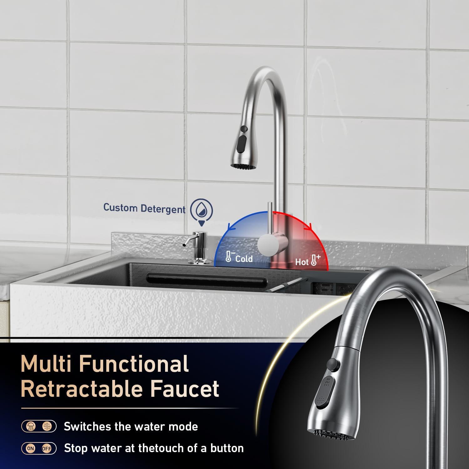 26" Stainless Steel Laundry Sink Cabinet