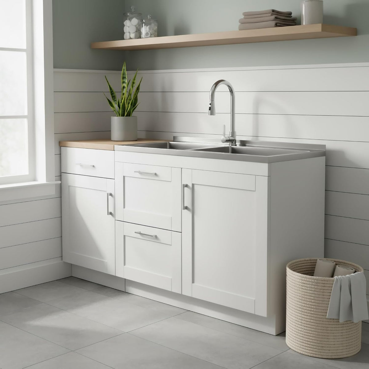 46" Stainless Steel Laundry Cabinet