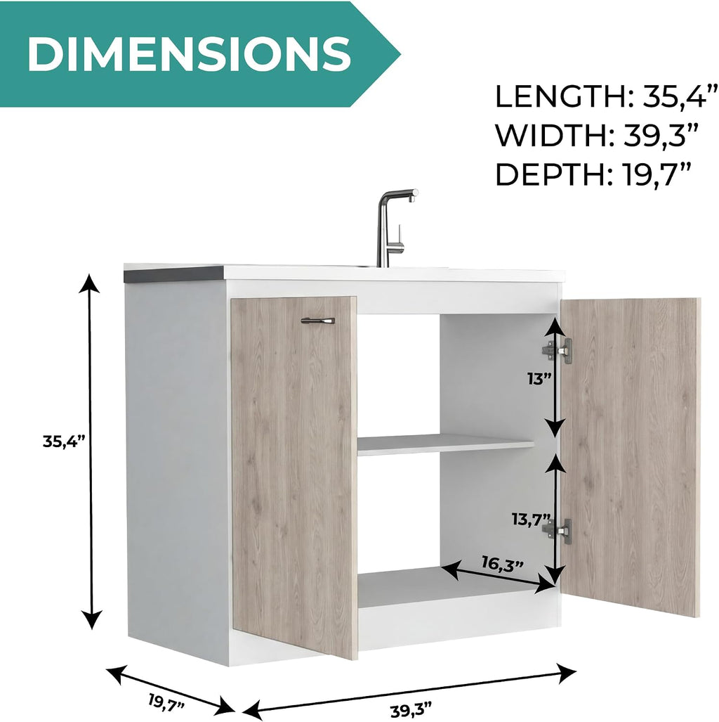Stainless Steel Utility Sink Cabinet