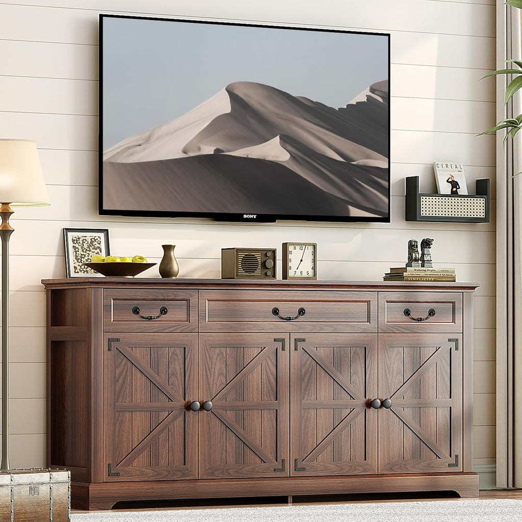 Dark Walnut 65" Farmhouse Sideboard