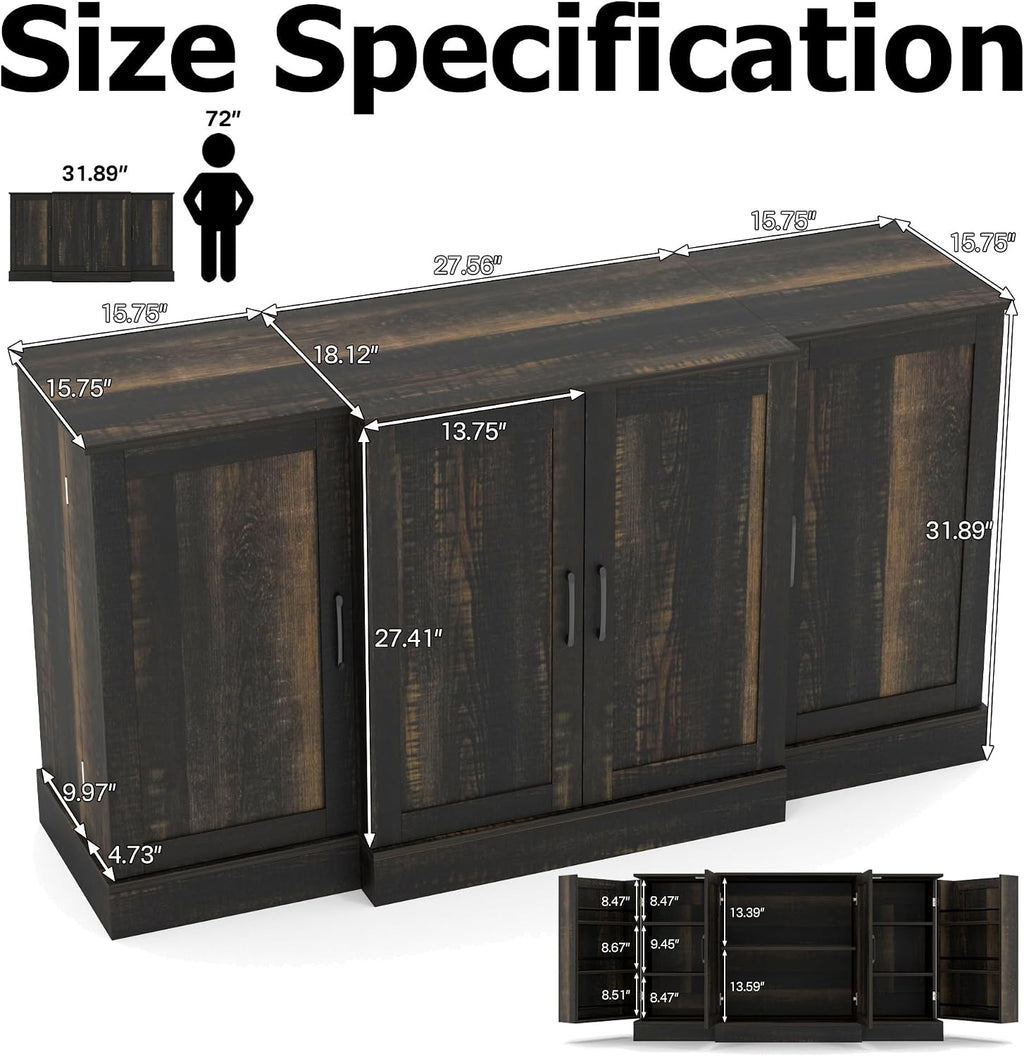 59" Farmhouse Wooden Sideboard