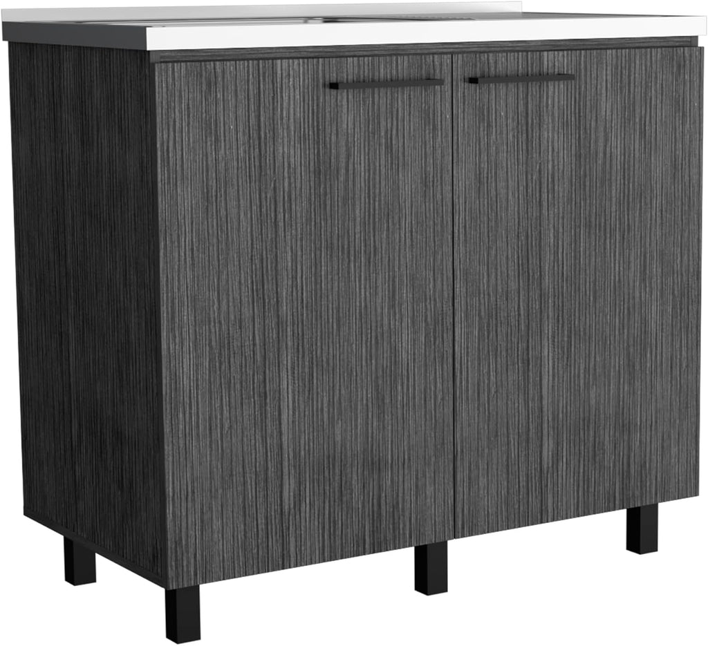 39.4" Stainless Steel Utility Sink Cabinet