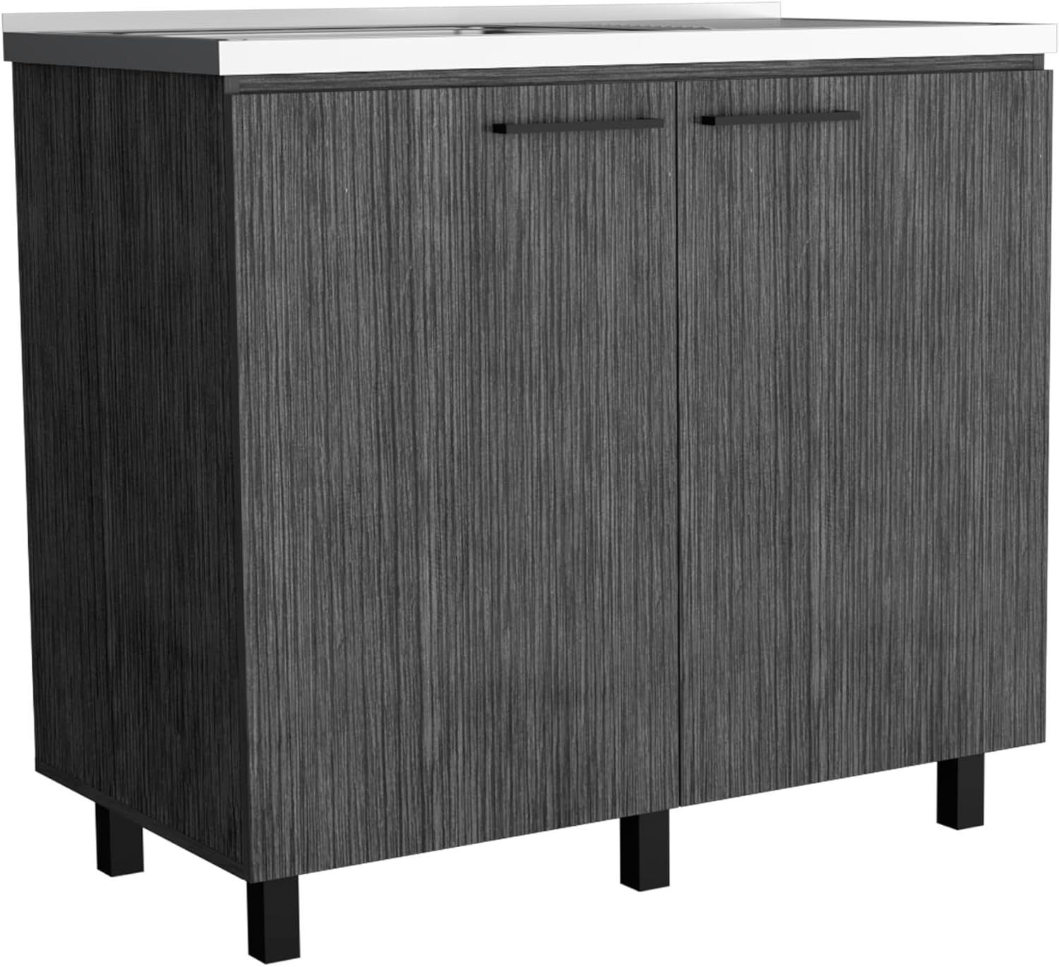 39.4" Stainless Steel Utility Sink Cabinet