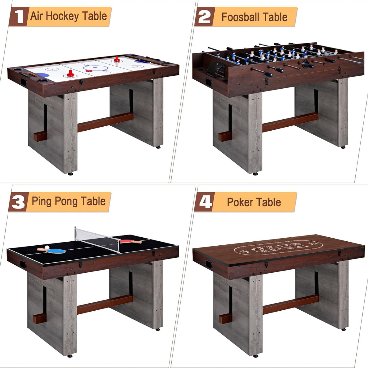55" 4-in-1 Multi Game Table