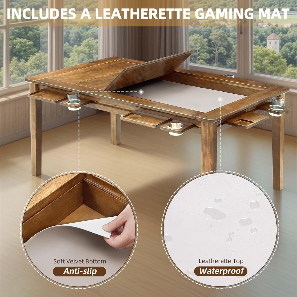 Light Walnut Board Game Dining Table