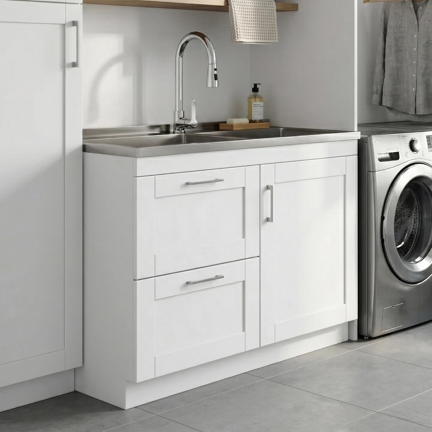46" Stainless Steel Laundry Cabinet