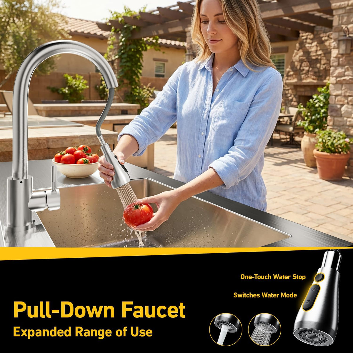 47" Stainless Steel Freestanding Laundry Sink Cabinet