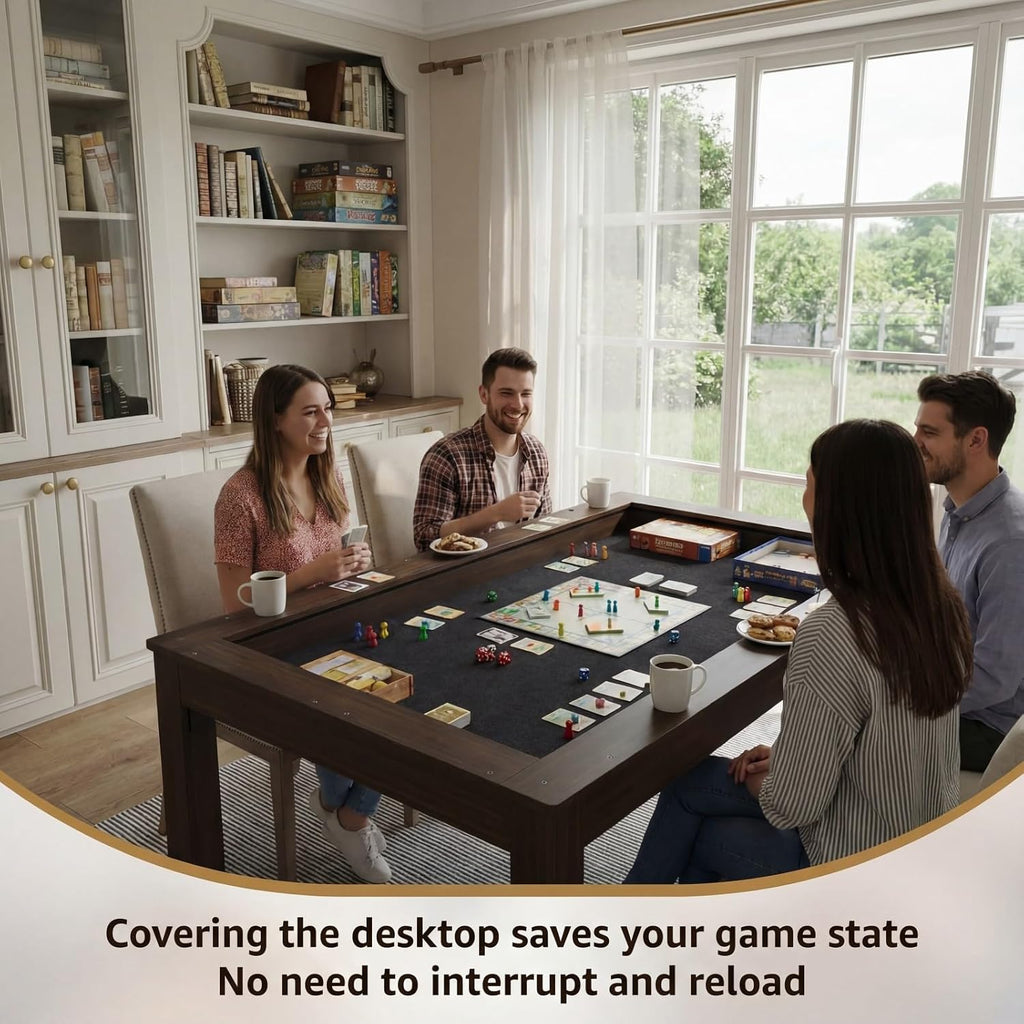 Walnut 63 Inch Board Game Table