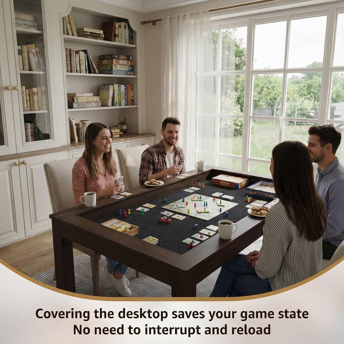 Walnut 63 Inch Board Game Table