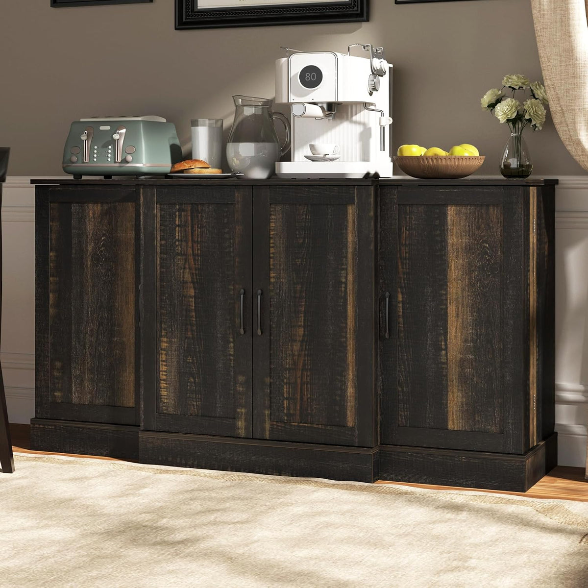 59" Farmhouse Wooden Sideboard