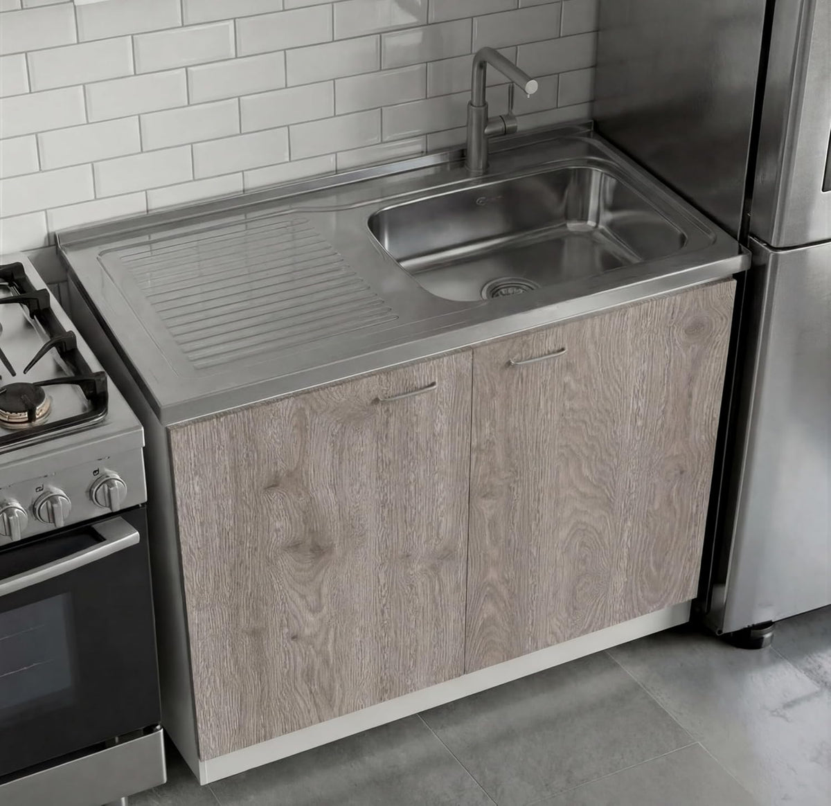 Stainless Steel Utility Sink Cabinet