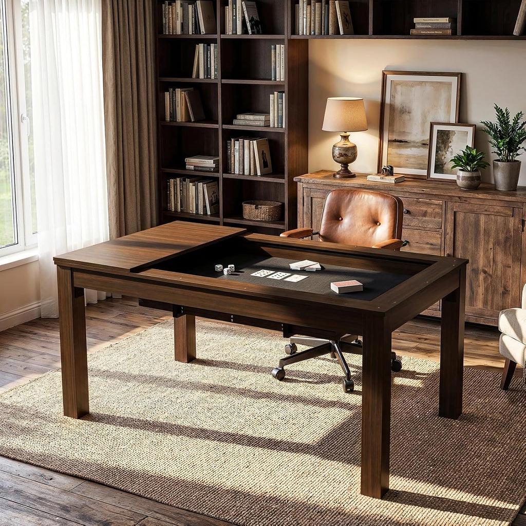 Walnut 63 Inch Board Game Table