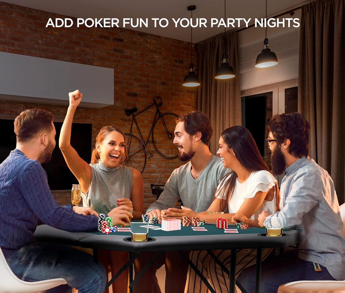 48 Inch 8 Player Foldable Poker Table