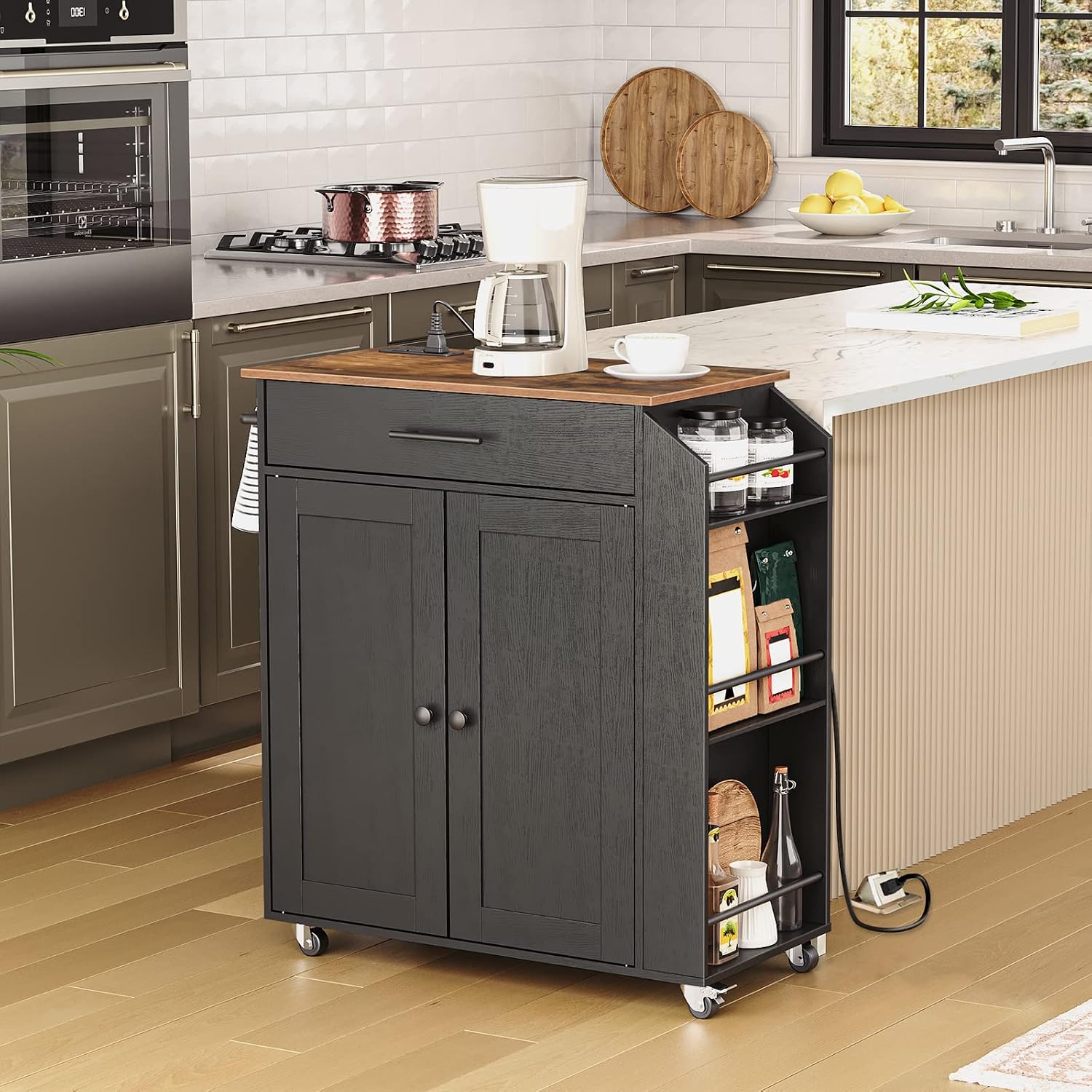 Brown Black Power Kitchen Island