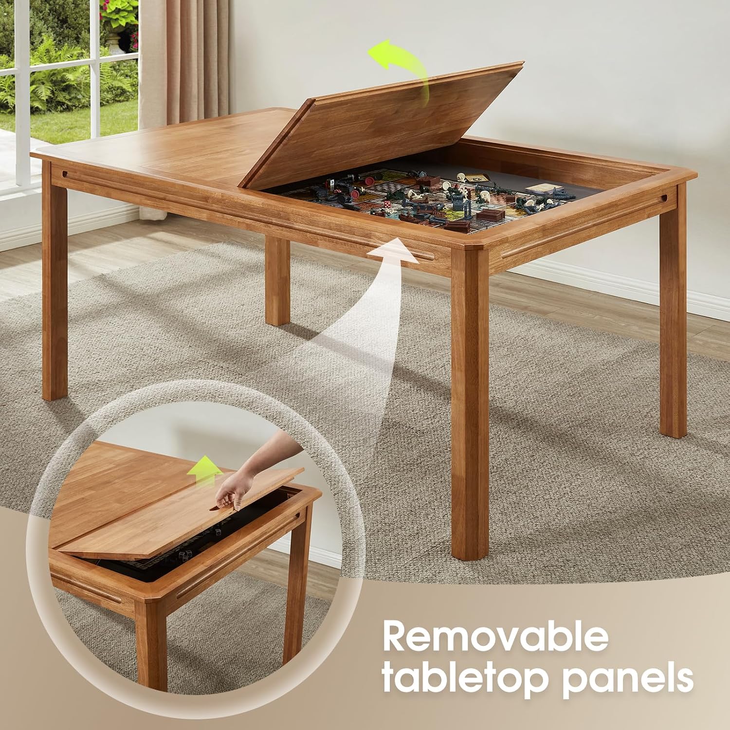 57 Inch Removable Top Board Game Table