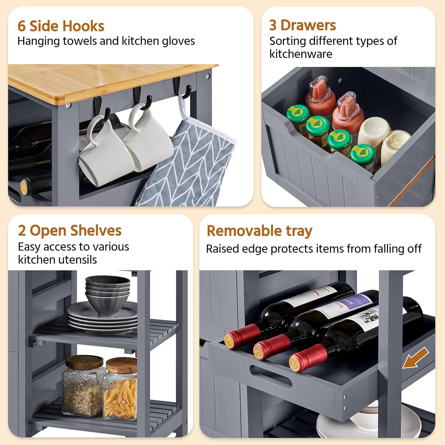 Wheeled Kitchen Island Cart