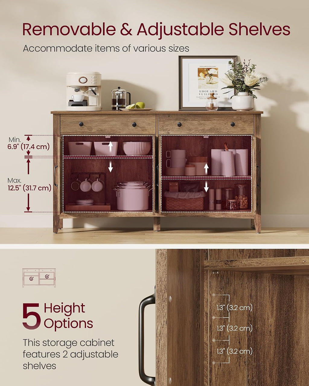 Honey Brown Buffet Cabinet