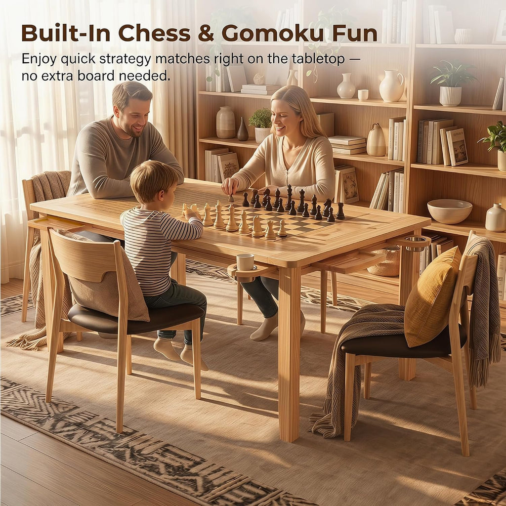 63" Oak Reversible Board Game Table